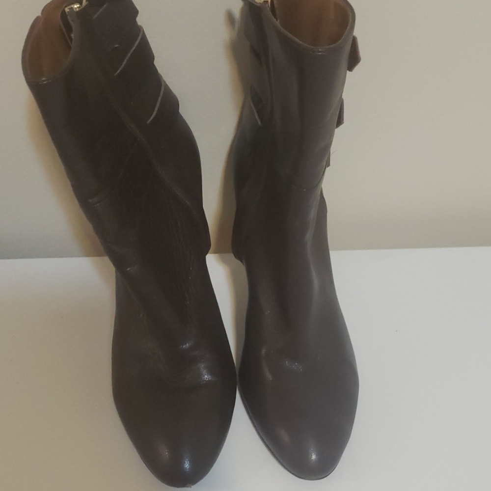 Nine West Brown Heeled Booties